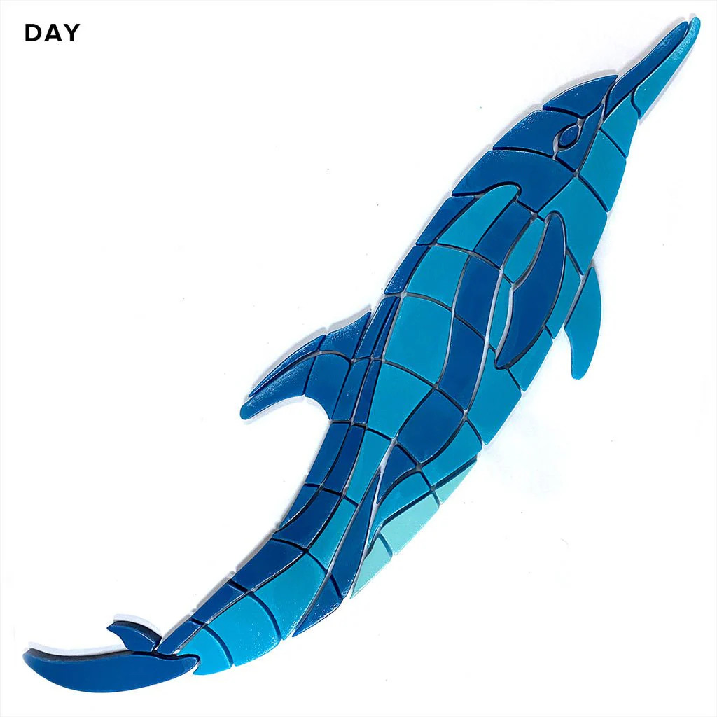 Dancing Dolphin, Right - Glow in the Dark Pool Mosaic - Image 3