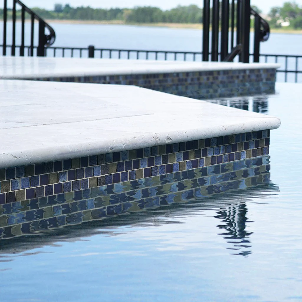 Dark Blue Blend, 1" x 1" - Glass Tile - Image 3