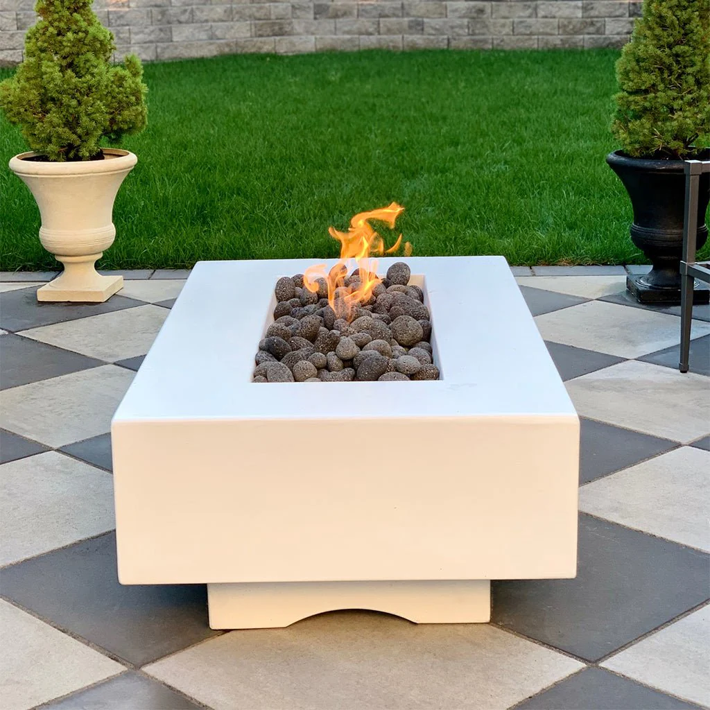 Del Mar 96" Fire Table, GFRC Concrete - Fire Pit - Image 4