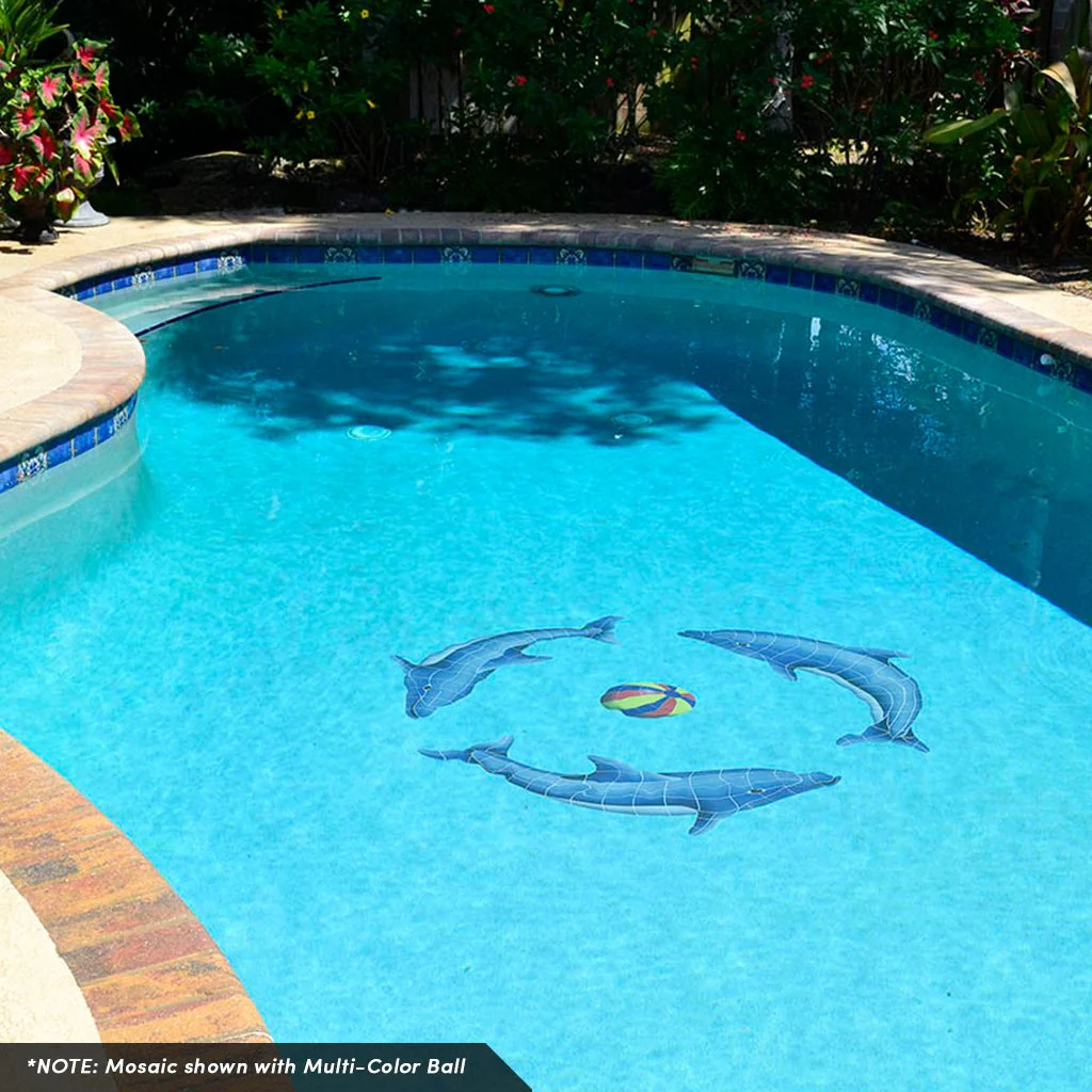 Dolphin Group, Blue Ball - Pool Mosaic - Image 2