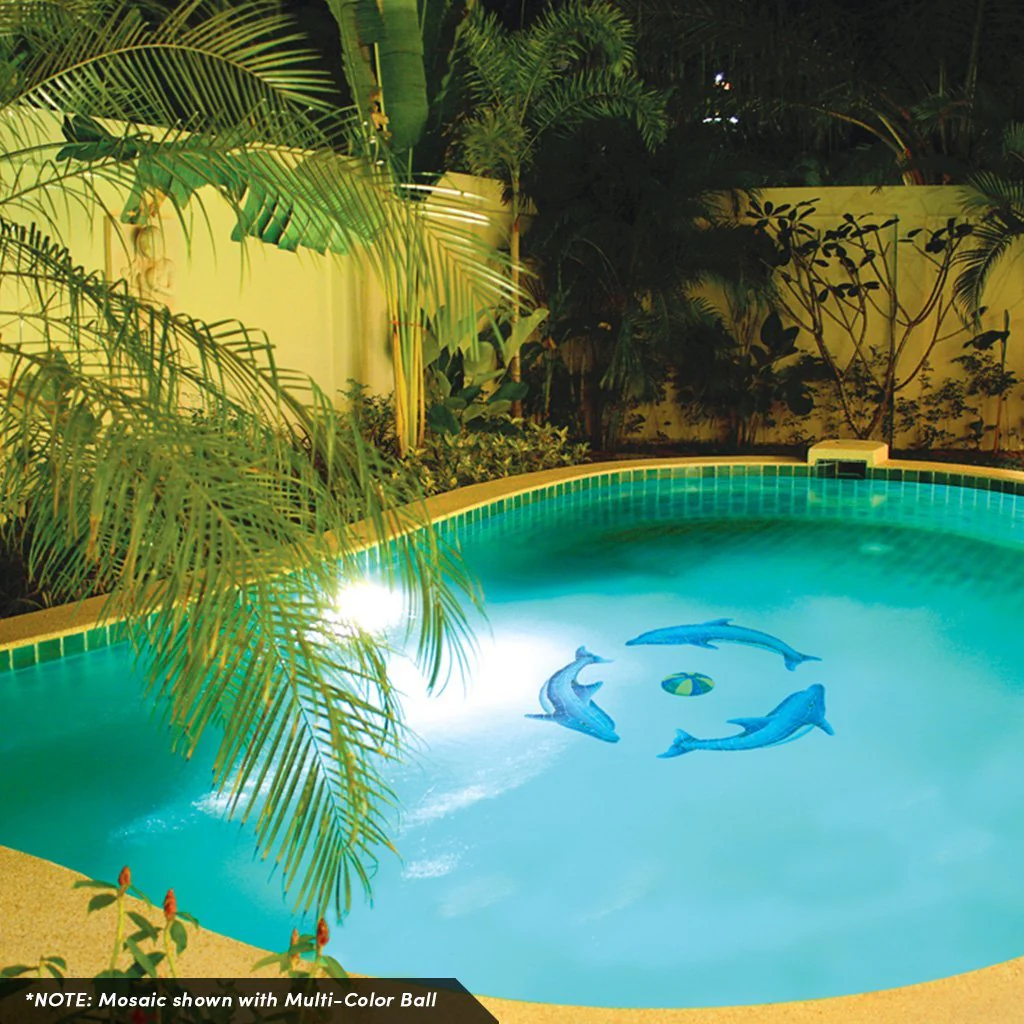 Dolphin Group, Blue Ball with Shadow - Pool Mosaic - Image 3