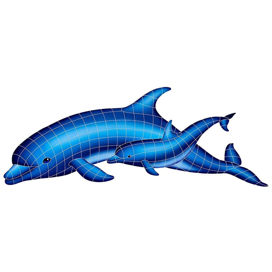 Dolphin Pair - Pool Mosaic