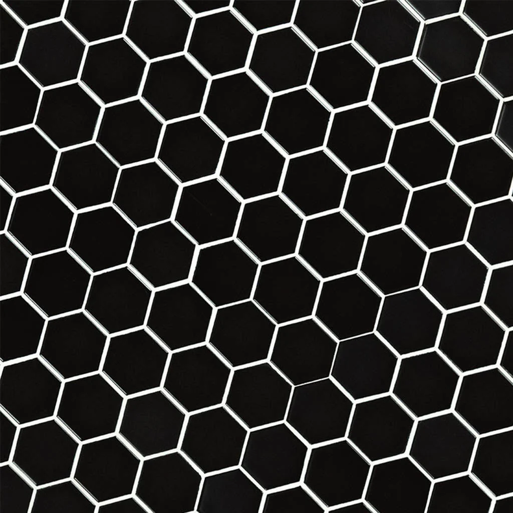Domino Matte Black, Hexagon Mosaic - Porcelain Tile - Image 3