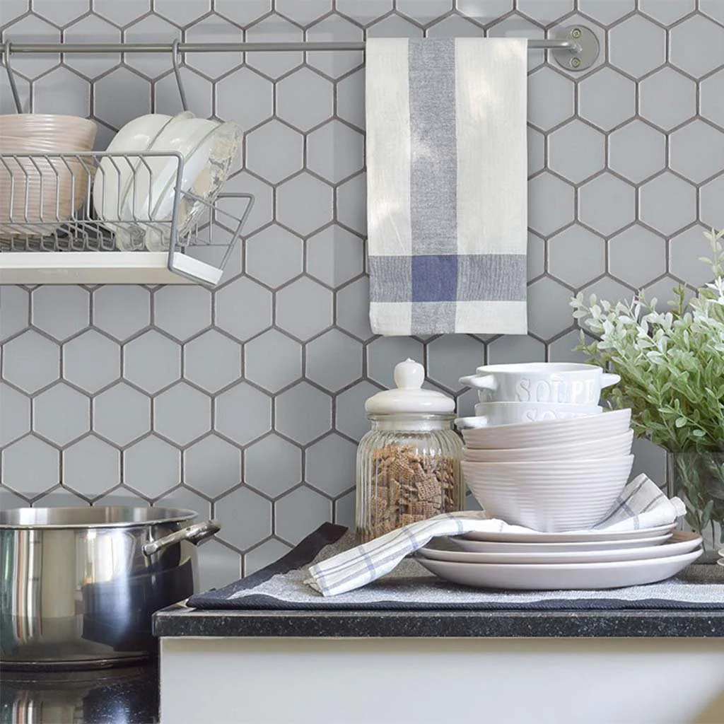 Domino Matte Gray, Hexagon Mosaic - Porcelain Tile - Image 2