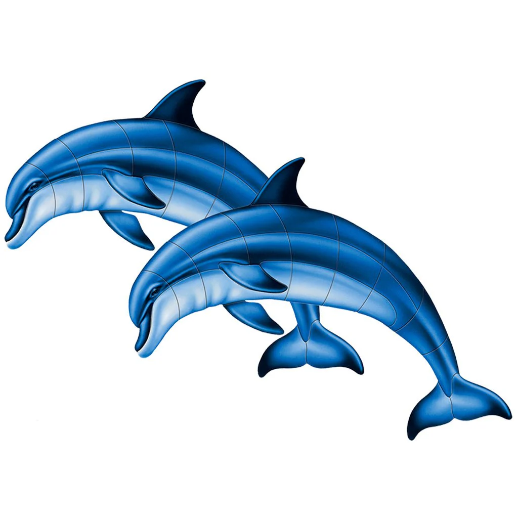 Double Bottlenose Dolphin-A - Pool Mosaic