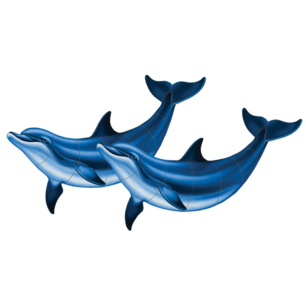 Double Bottlenose Dolphin-B - Pool Mosaic