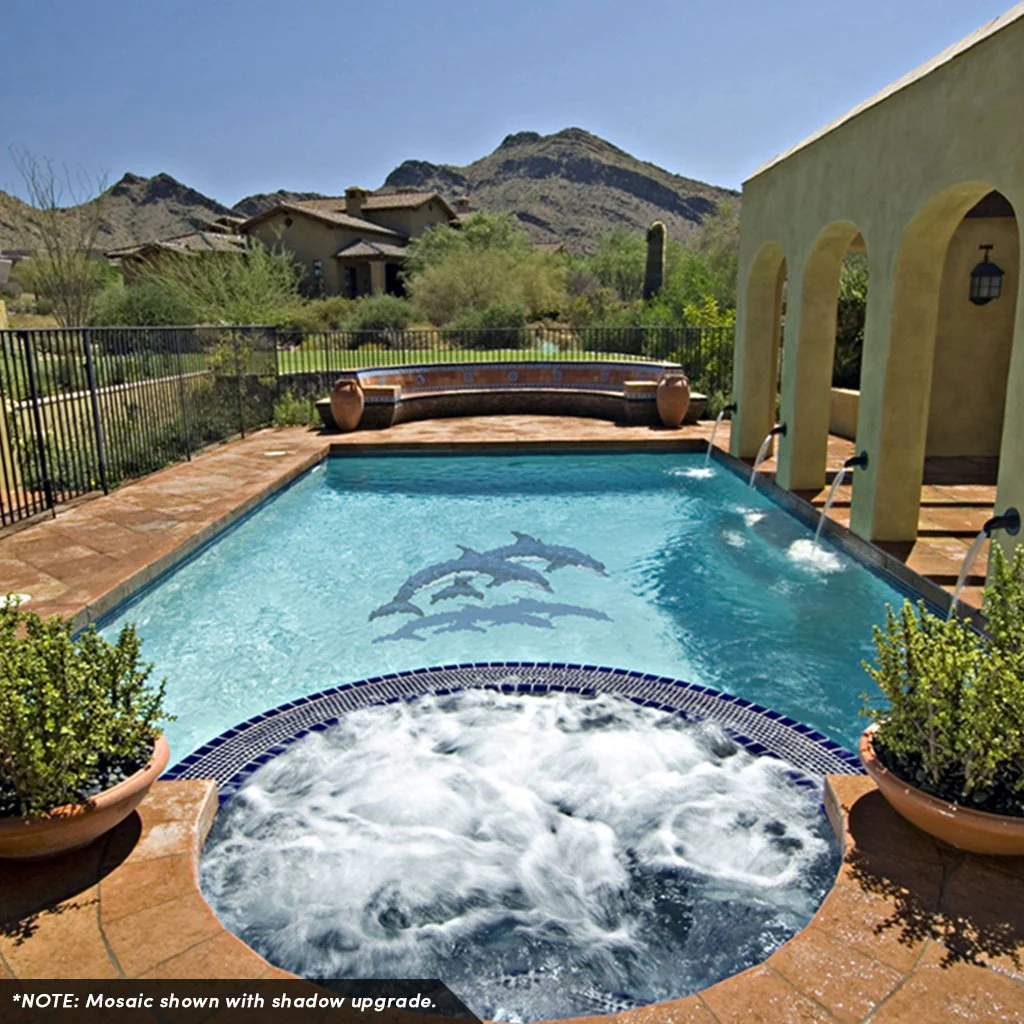 Double Dolphins - Pool Mosaic - Image 2