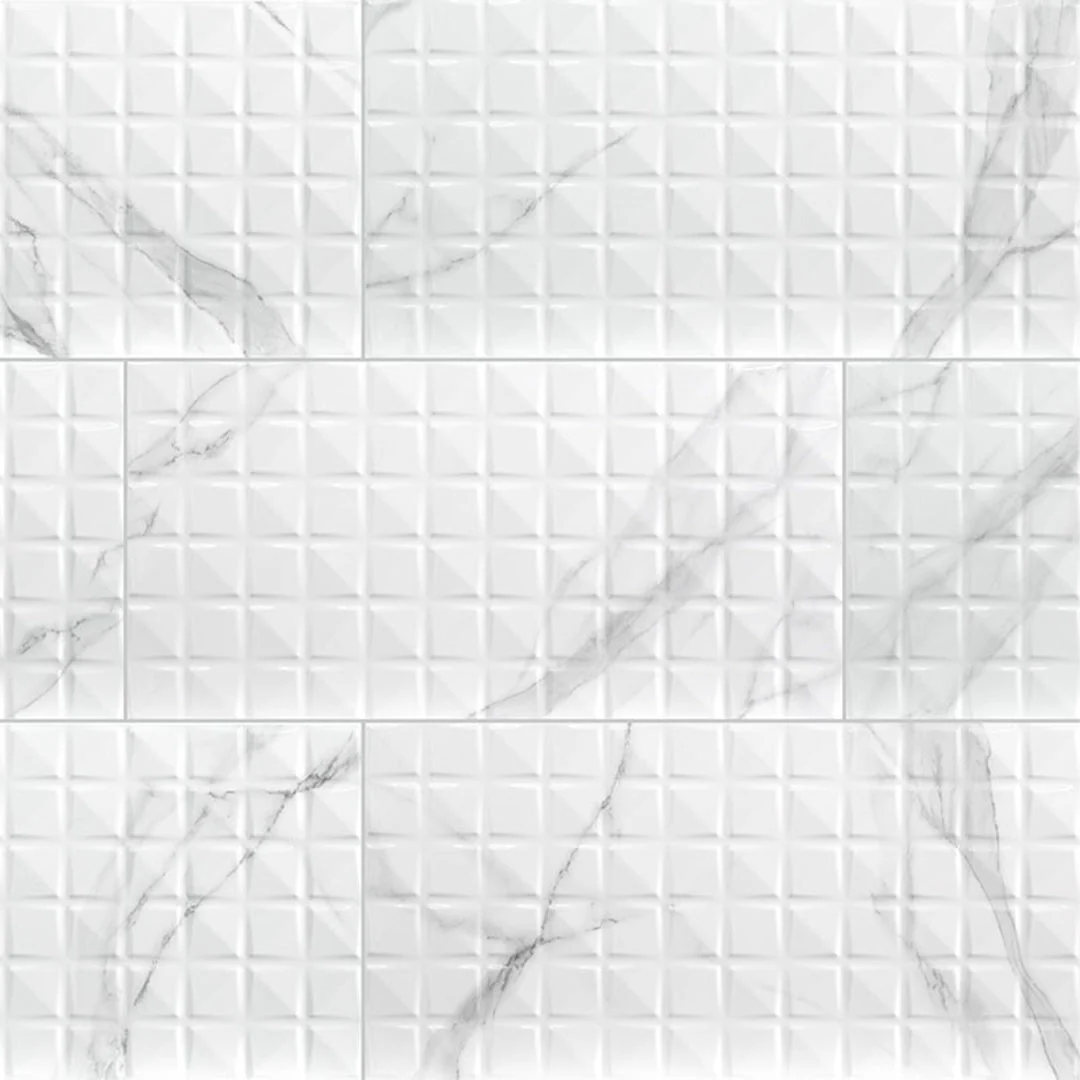Dymo Statuary Chex White, 12" x 24" - Ceramic Tile