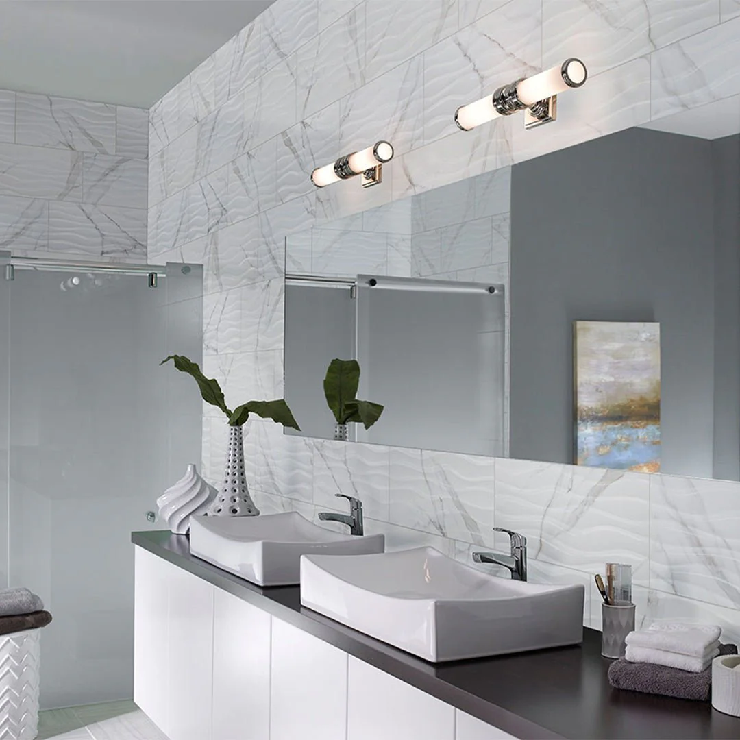 Dymo Statuary Wavy White, 12" x 24" - Ceramic Tile - Image 3