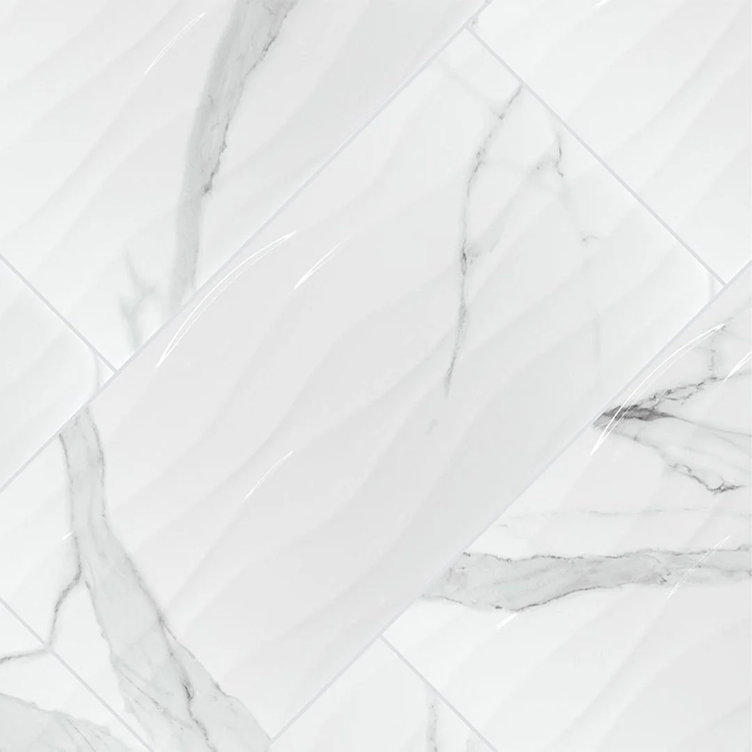 Dymo Statuary Wavy White, 12" x 24" - Ceramic Tile - Image 5