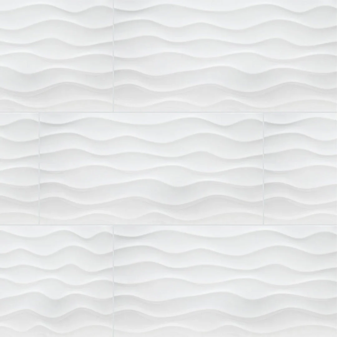 Dymo Wavy White, 12" x 24" - Ceramic Tile