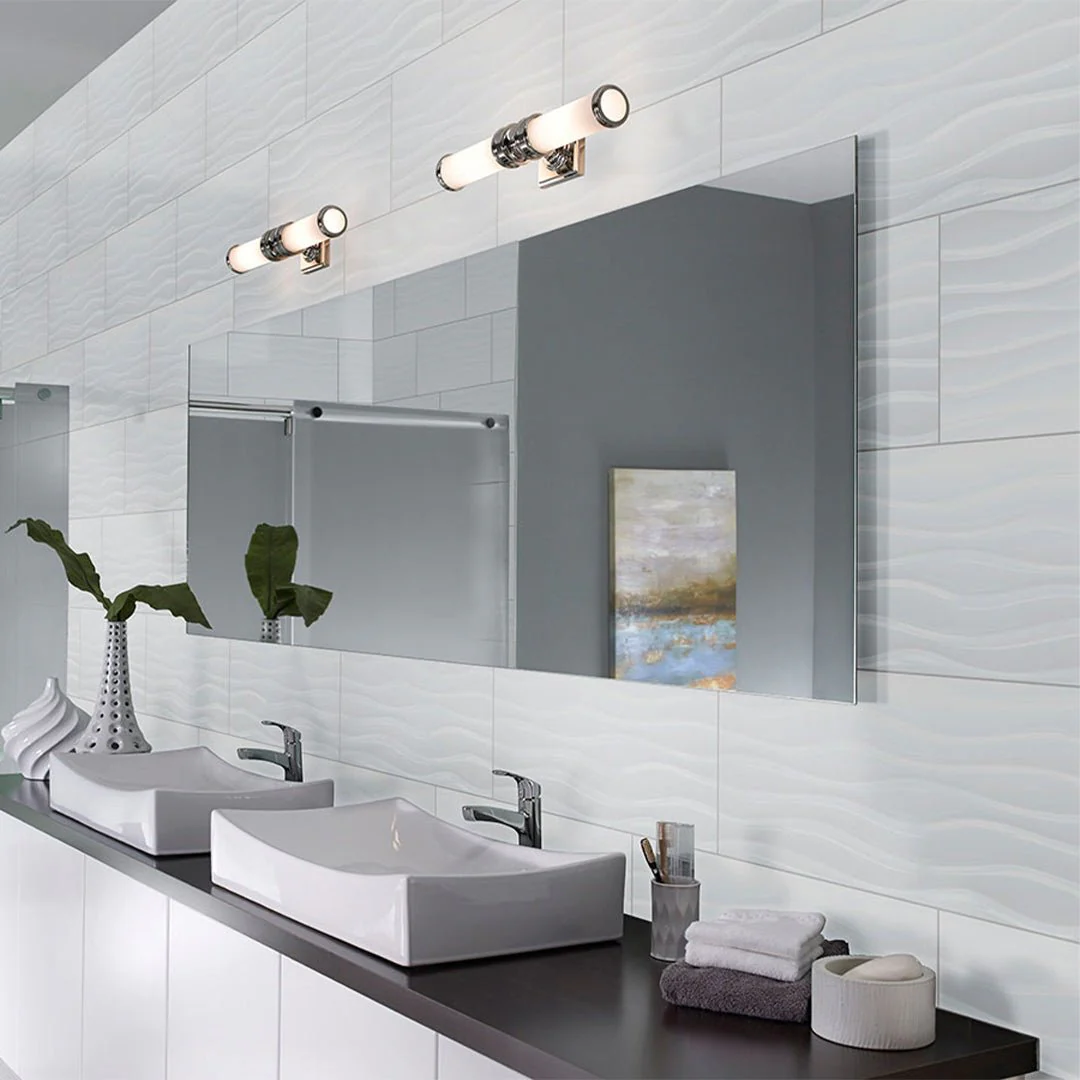 Dymo Wavy White, 12" x 24" - Ceramic Tile - Image 2