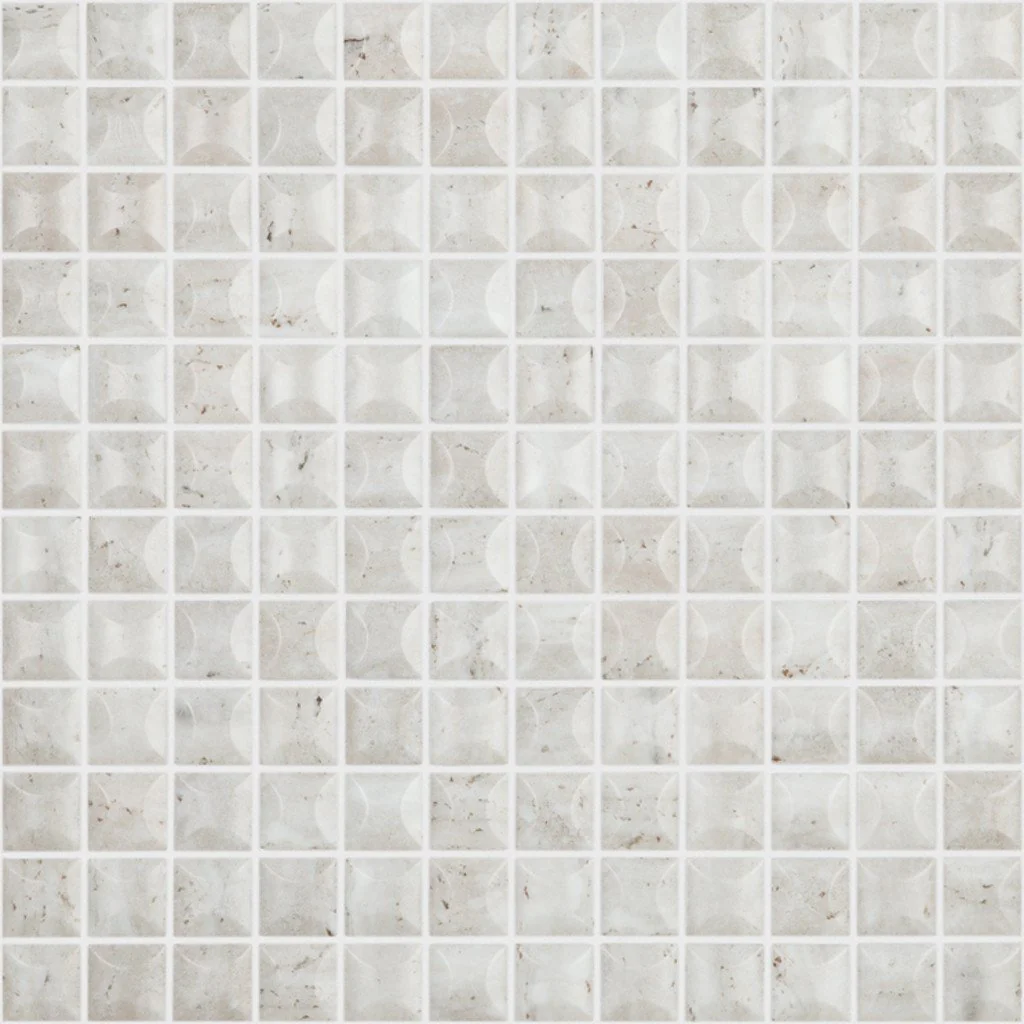 Edna Travertino Bone MT 4102B, 1" x 1" - Glass Tile