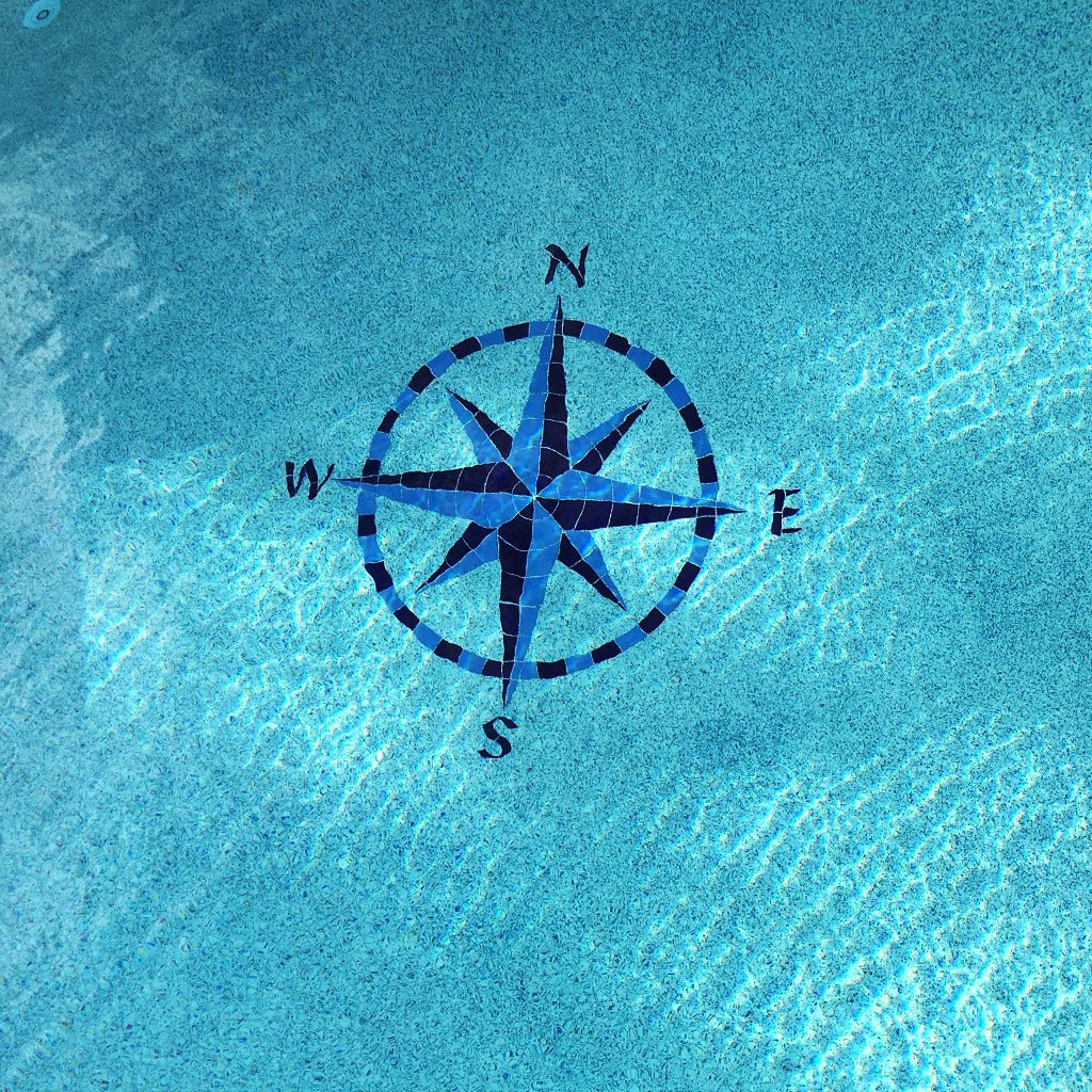 Eight Point Compass - Blue - Pool Mosaic - Image 2