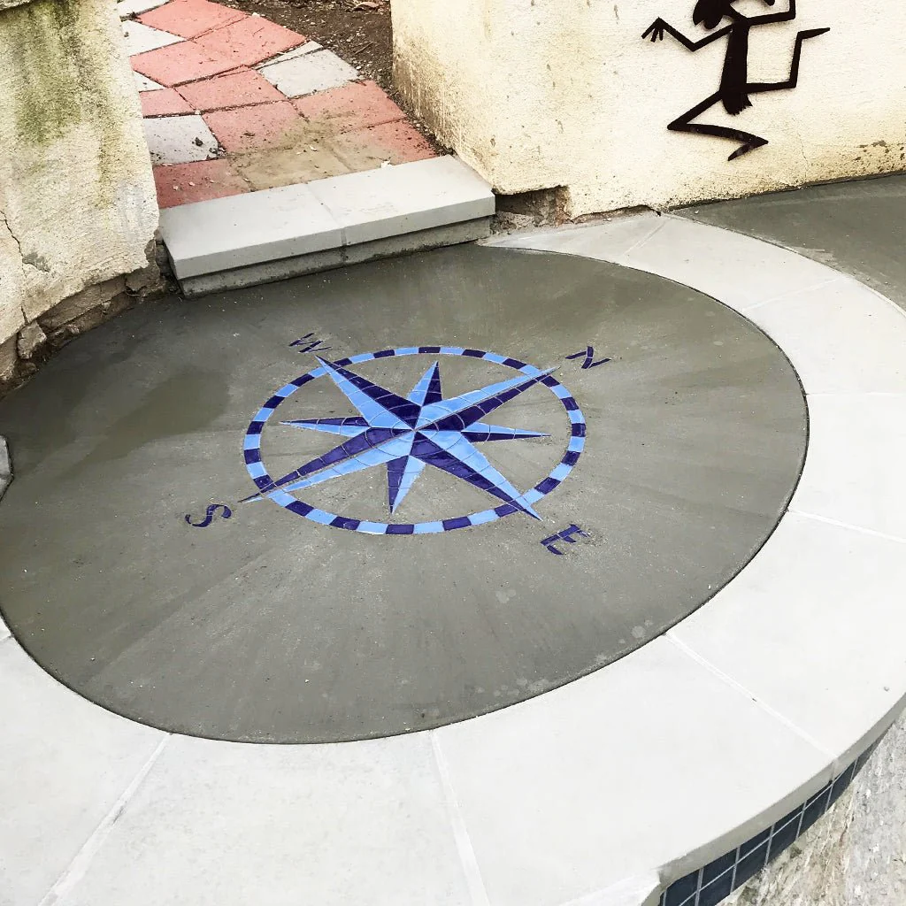 Eight Point Compass - Blue - Pool Mosaic - Image 3