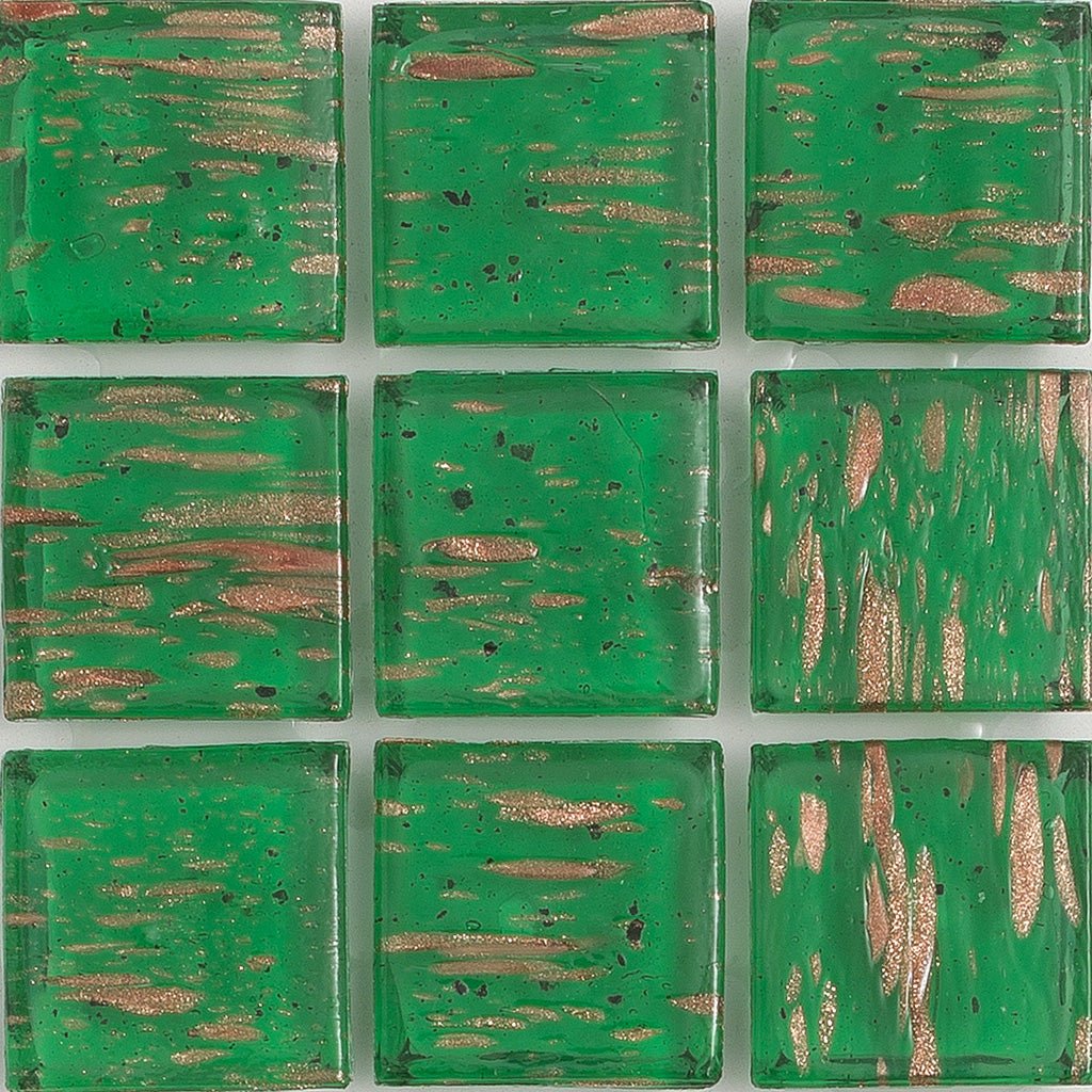 Emerald Aventurina, 1" x 1" - Glass Tile