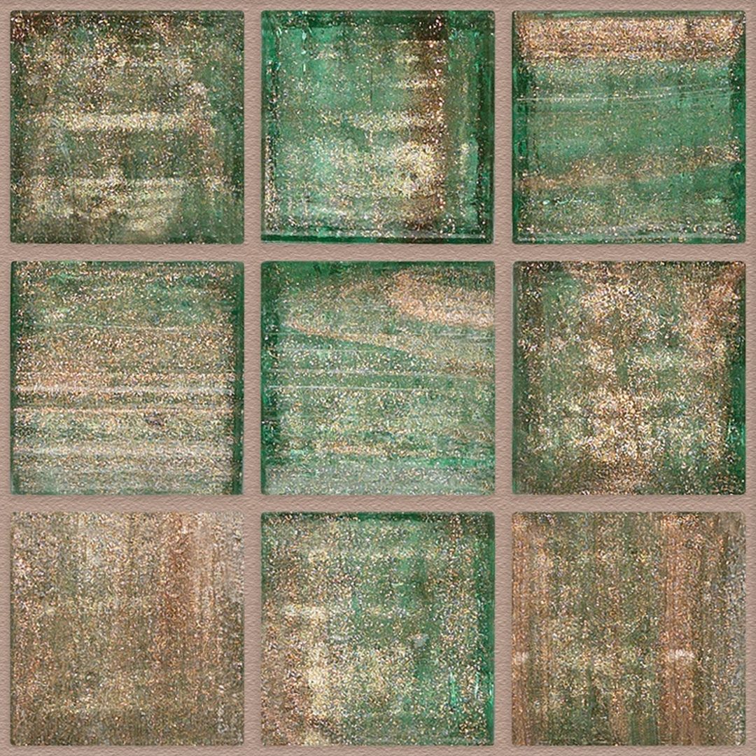 235 Emerald Sparkle, 3/4" x 3/4" - Glass Tile