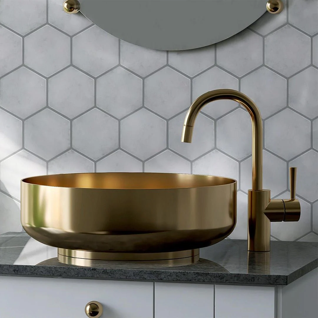 Esamarine Bianco, Hexagon - Ceramic Tile - Image 2
