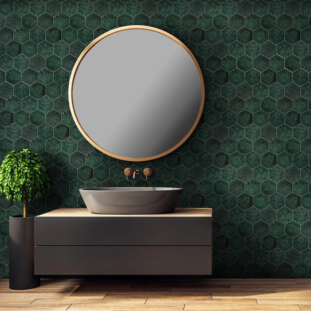 Esamarine Verde, Hexagon - Ceramic Tile - Image 3