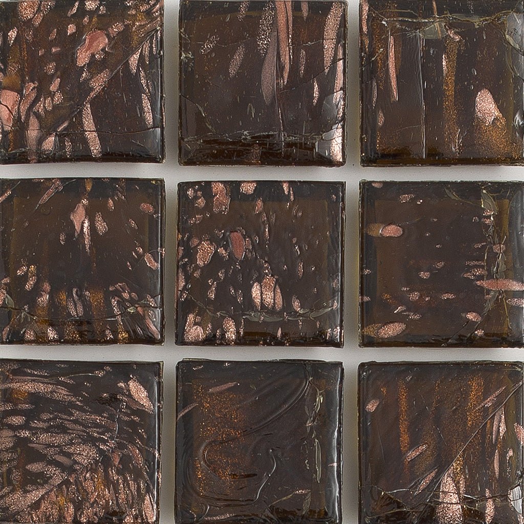 Fire Agate Aventurina, 1" x 1" - Glass Tile