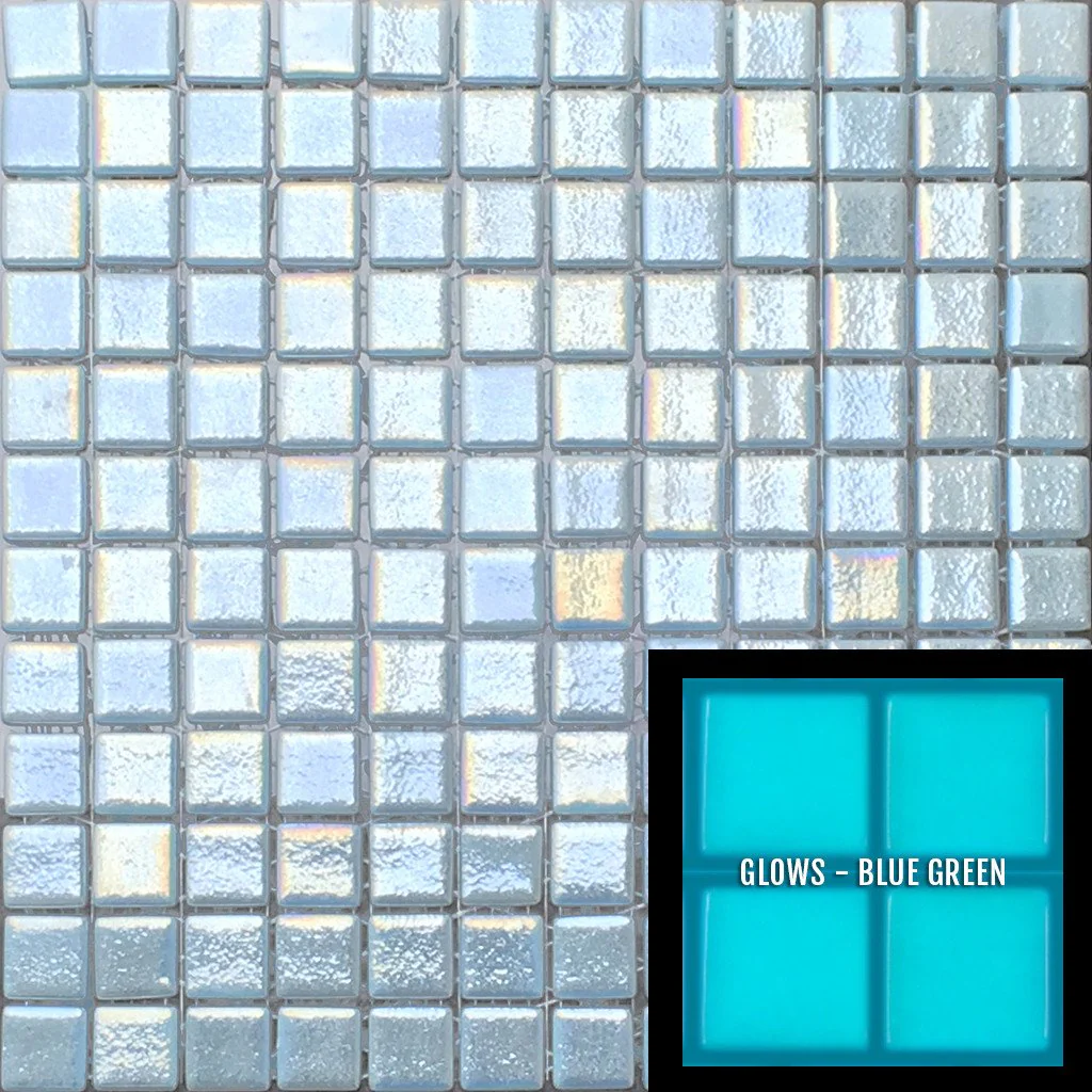 Fireglass 107 Slip Resistant - Light Blue, 1" x 1" - Glass Tile