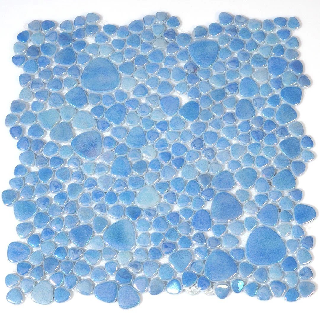 Fish Tail, Mixed Pebble - Glass Tile