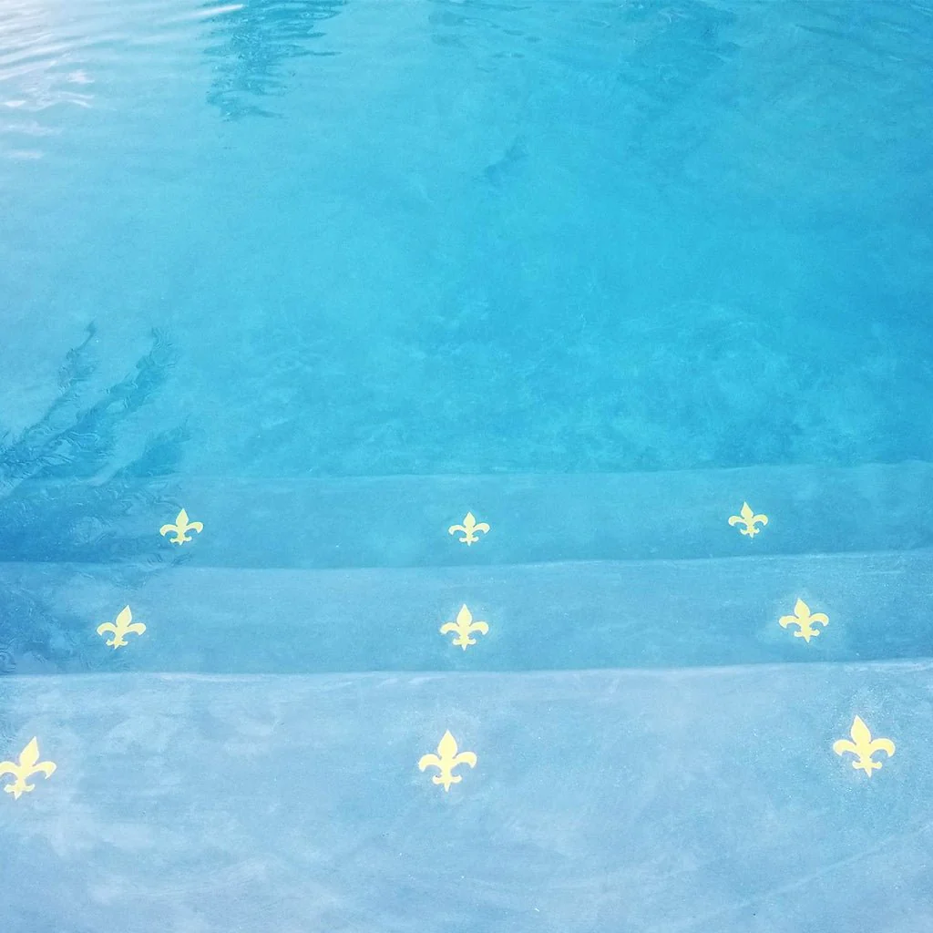 Fleur De Lis Step Marker - Yellow (Set of 3) - Pool Mosaic - Image 2