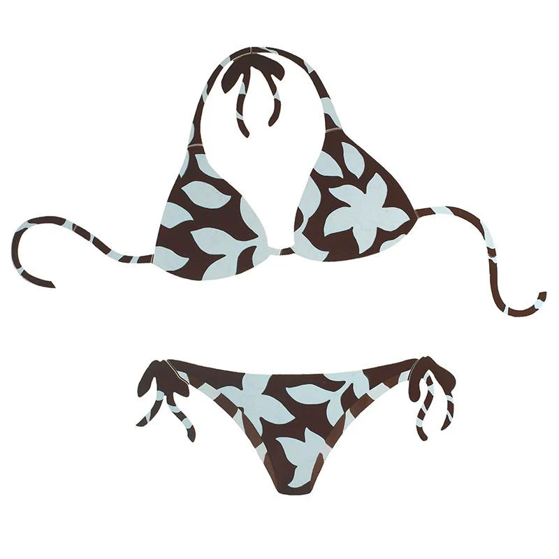 Floral Bikini, Porc Brown & Blue - Pool Mosaic