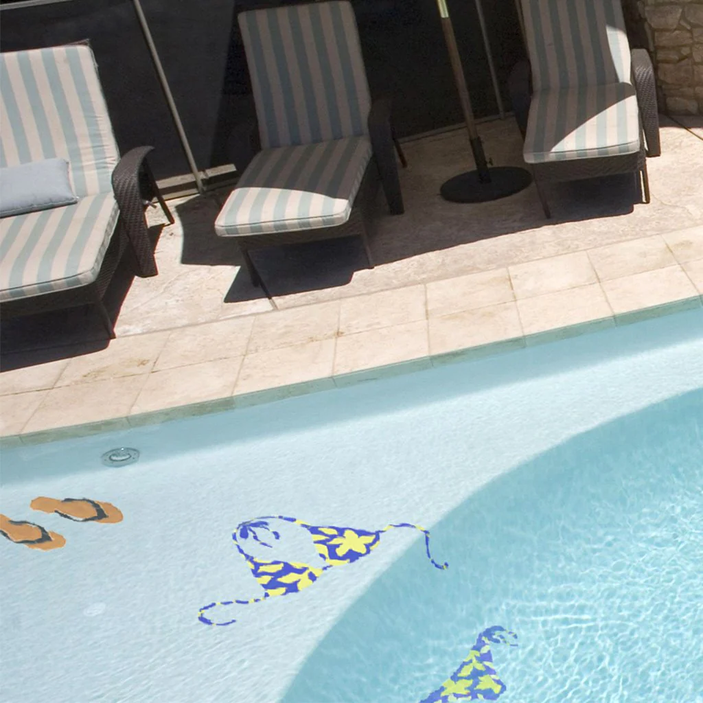 Floral Bikini, Porc Yellow & Blue - Pool Mosaic - Image 2