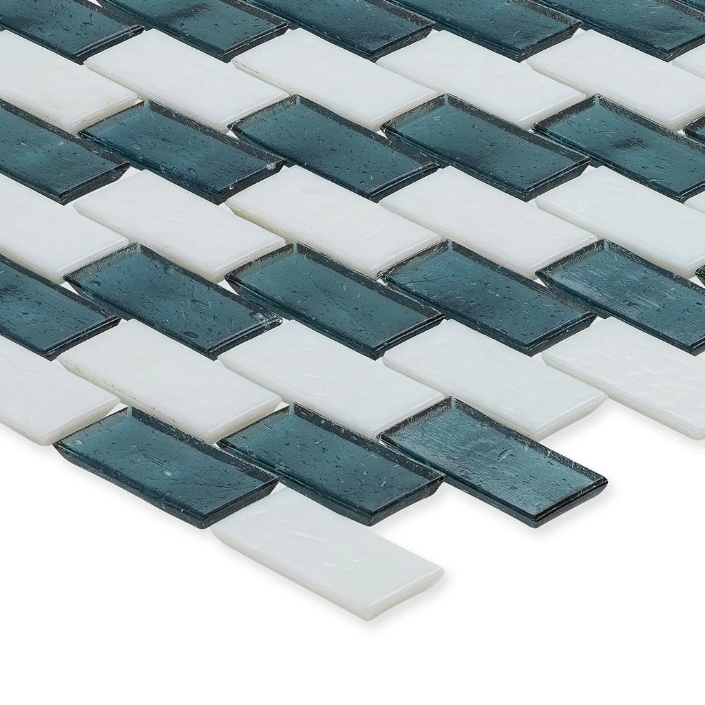 Flourite and White, 1" x 2" Subway Pattern - Glass Tile - Image 2