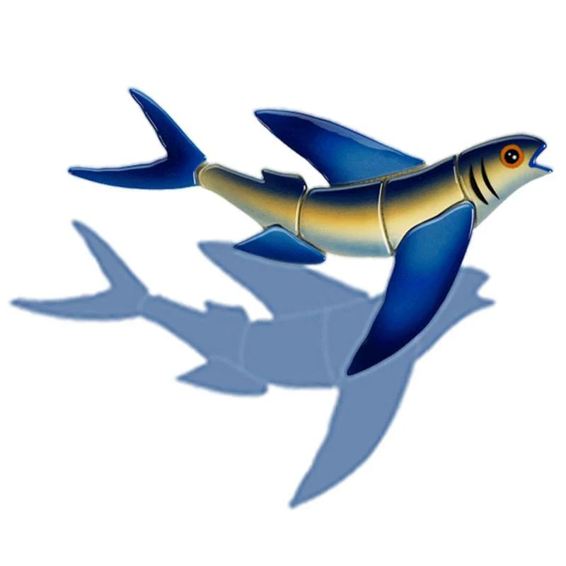 Flying Fish-B  w/Shadow - Pool Mosaic