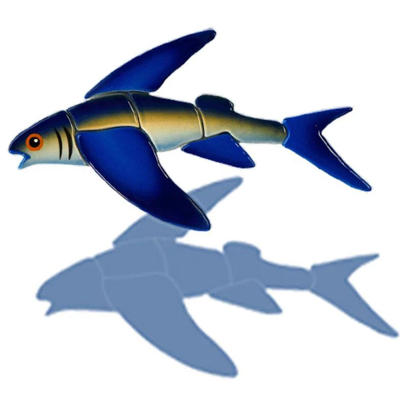 Flying Fish-C, Reverse w/Shadow - Pool Mosaic