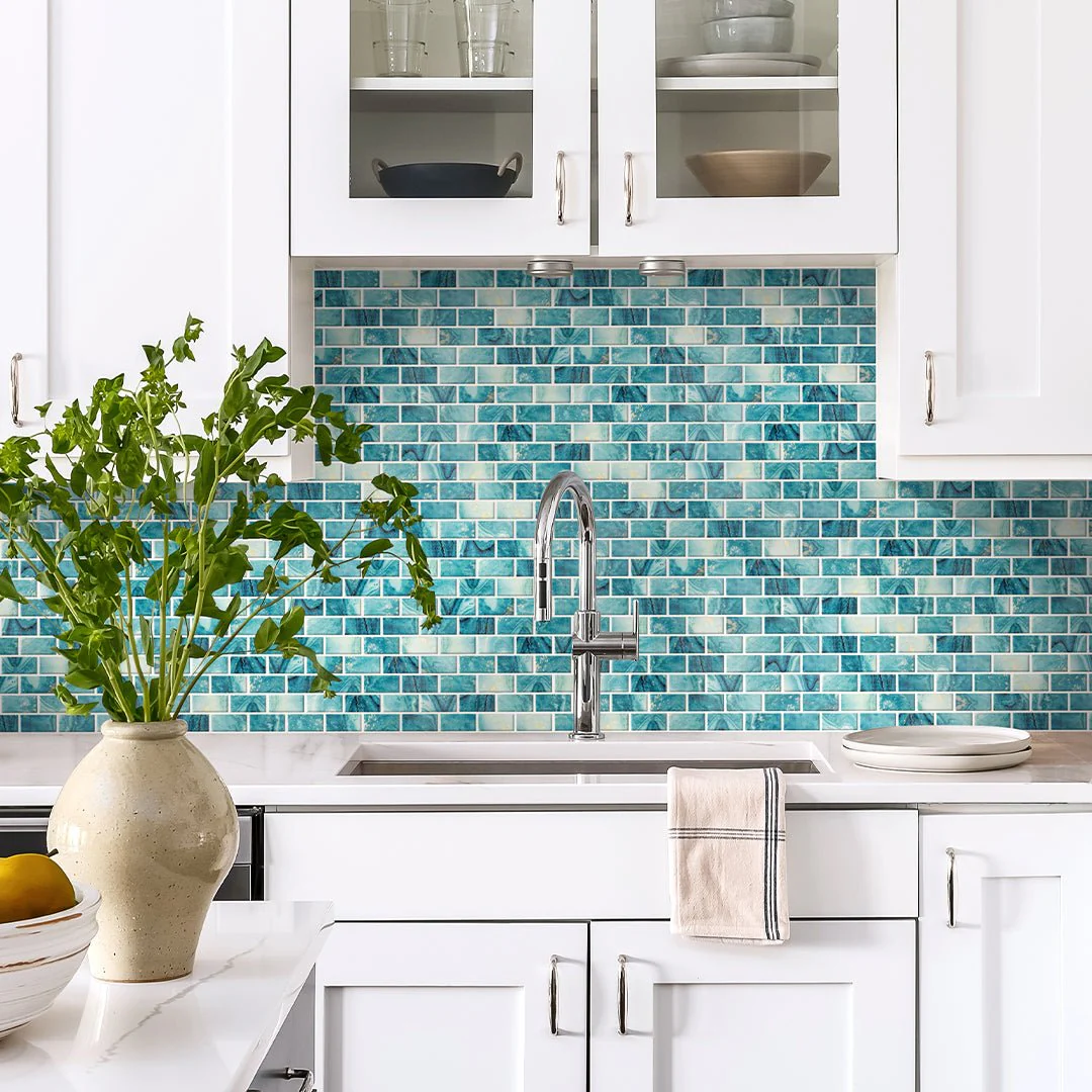 Forest Aqua, 1" x 2" - Glass Tile - Image 2