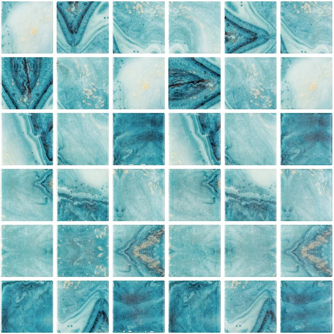 Forest Aqua, 2" x 2" - Glass Tile