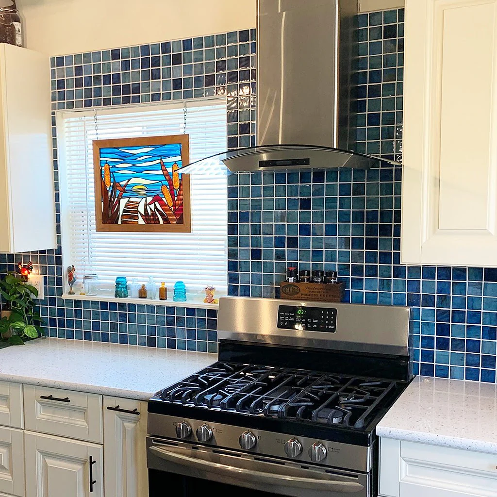 Forest Blue, 2" x 2" - Glass Tile - Image 2