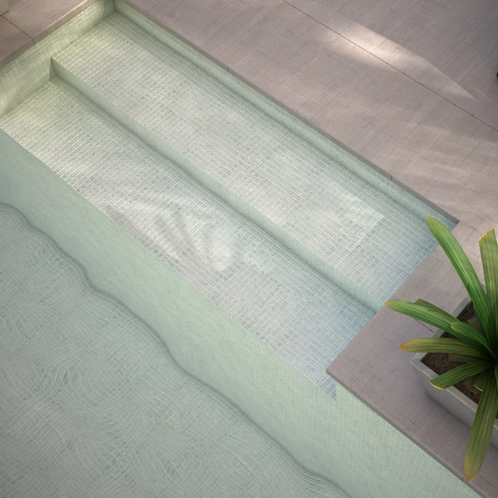 Fusion Light Green, 1" x 1" - Glass Tile - Image 2