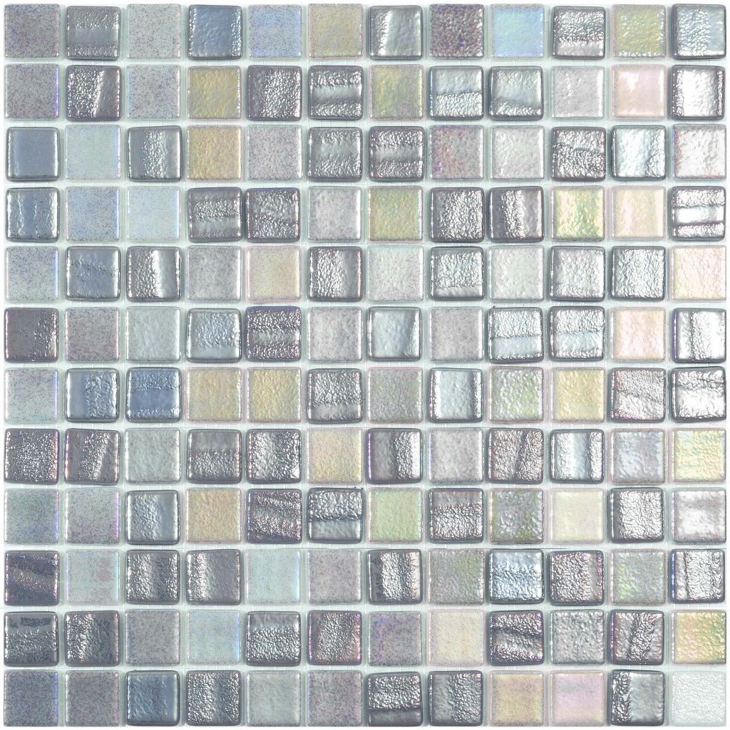 Fusion Silver, 1" x 1" - Glass Tile