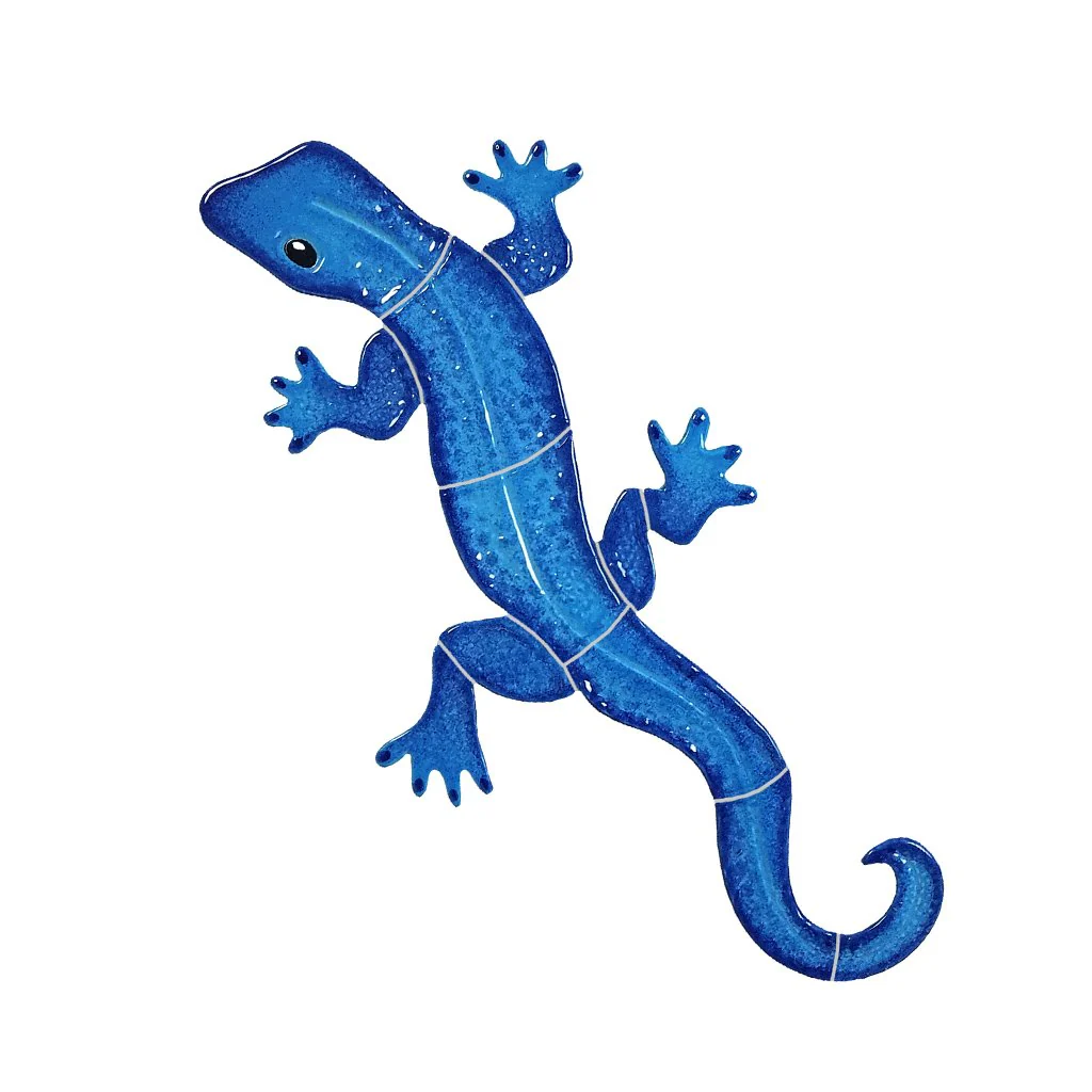Gecko - Blue, Left - Pool Mosaic