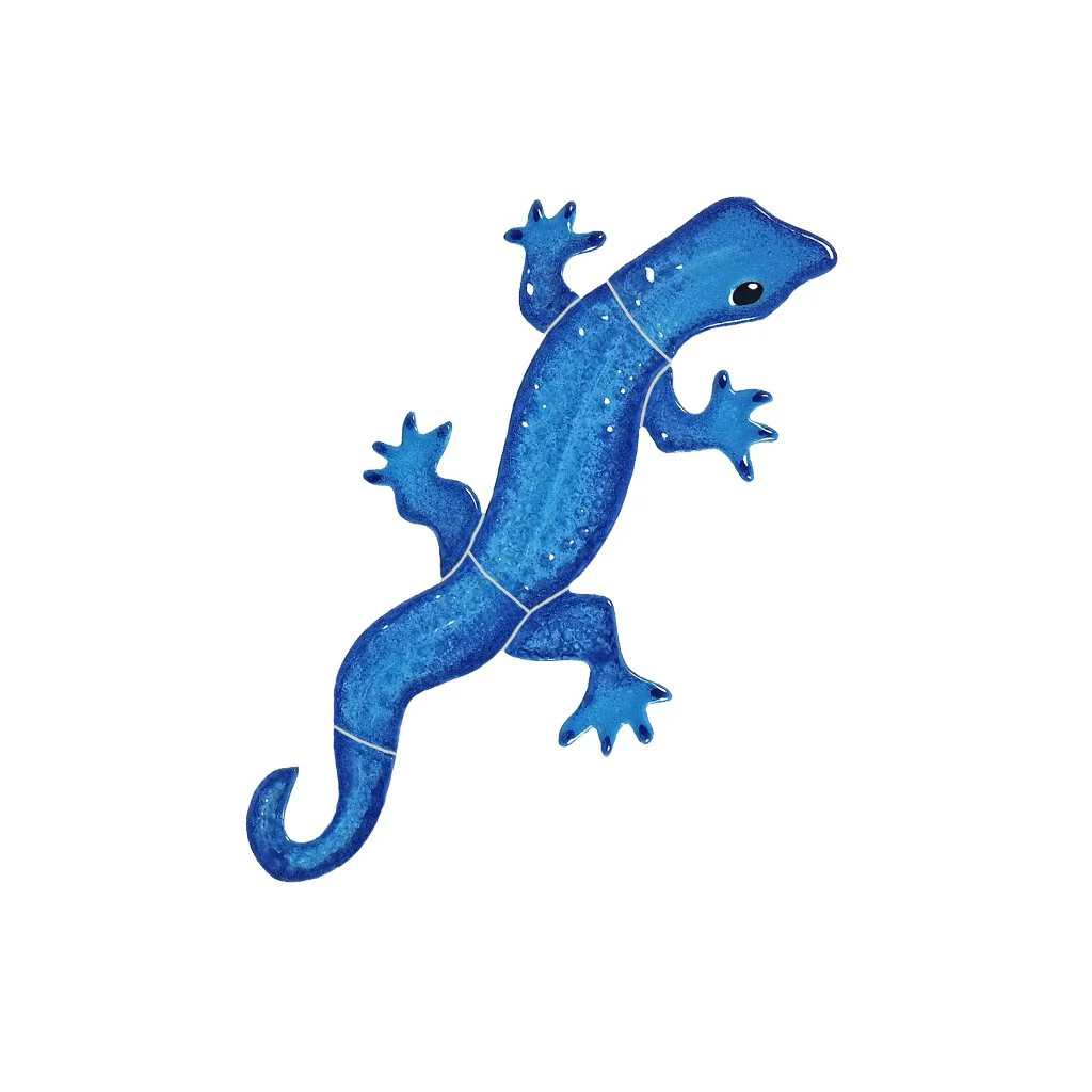Gecko - Blue, Right - Pool Mosaic