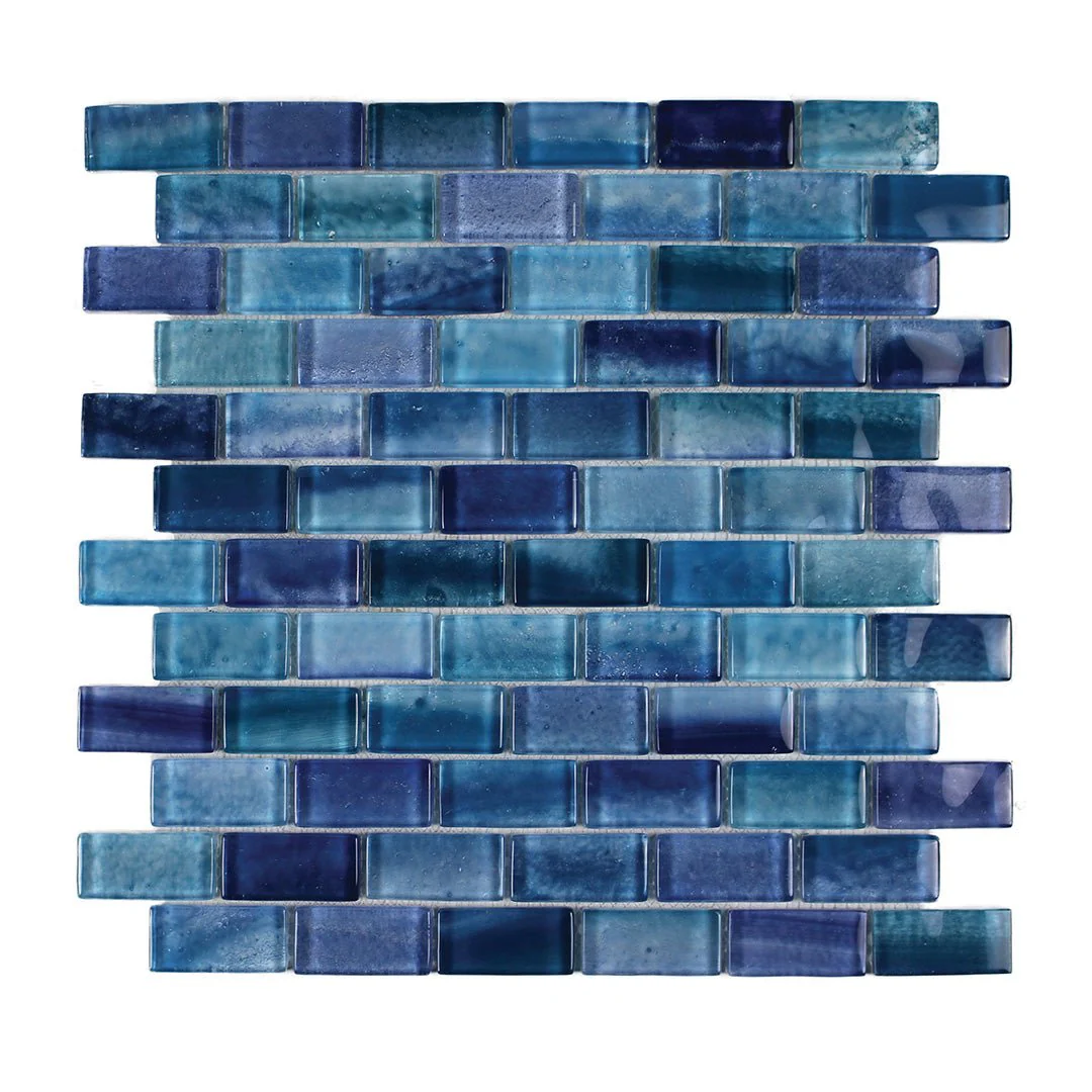 Gemstone Aquamarine, 1" x 2" - Glass Tile