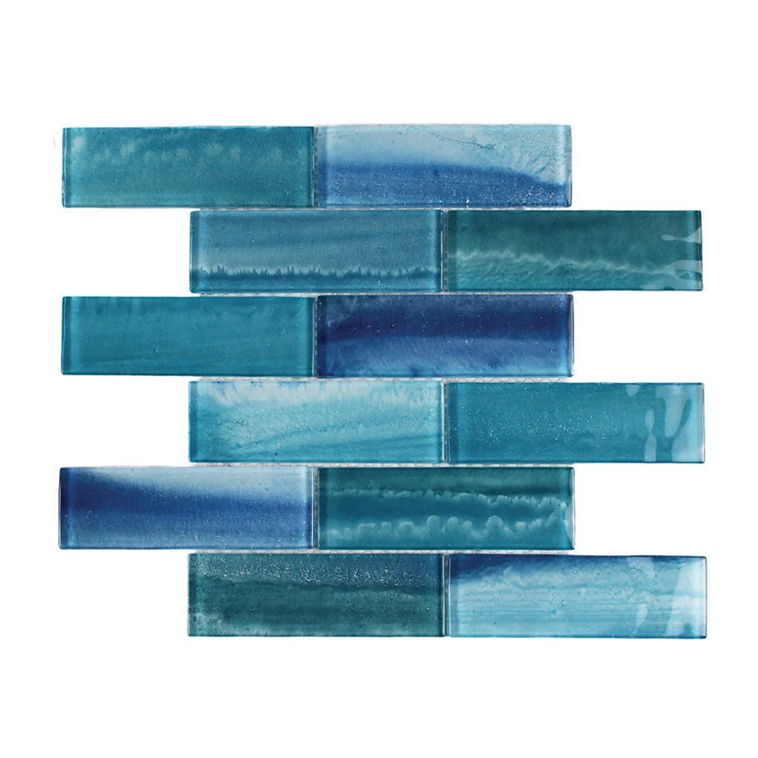 Gemstone Aquamarine, 2" x 6" - Glass Tile