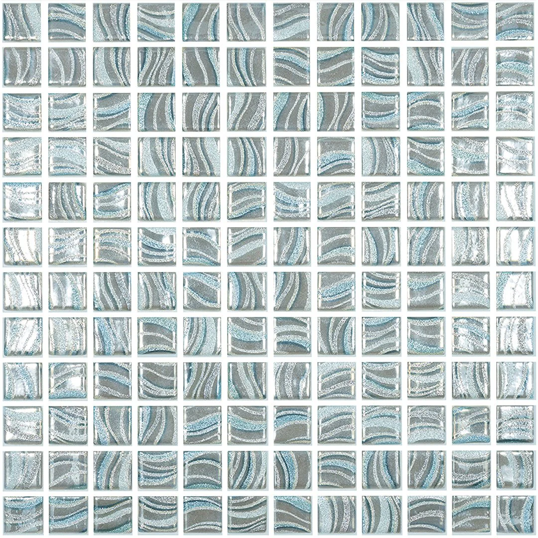 Glitter Grey, 1" x 1" - Glass Tile