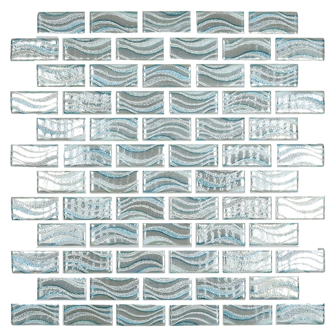 Glitter Grey, 1" x 2" - Glass Tile