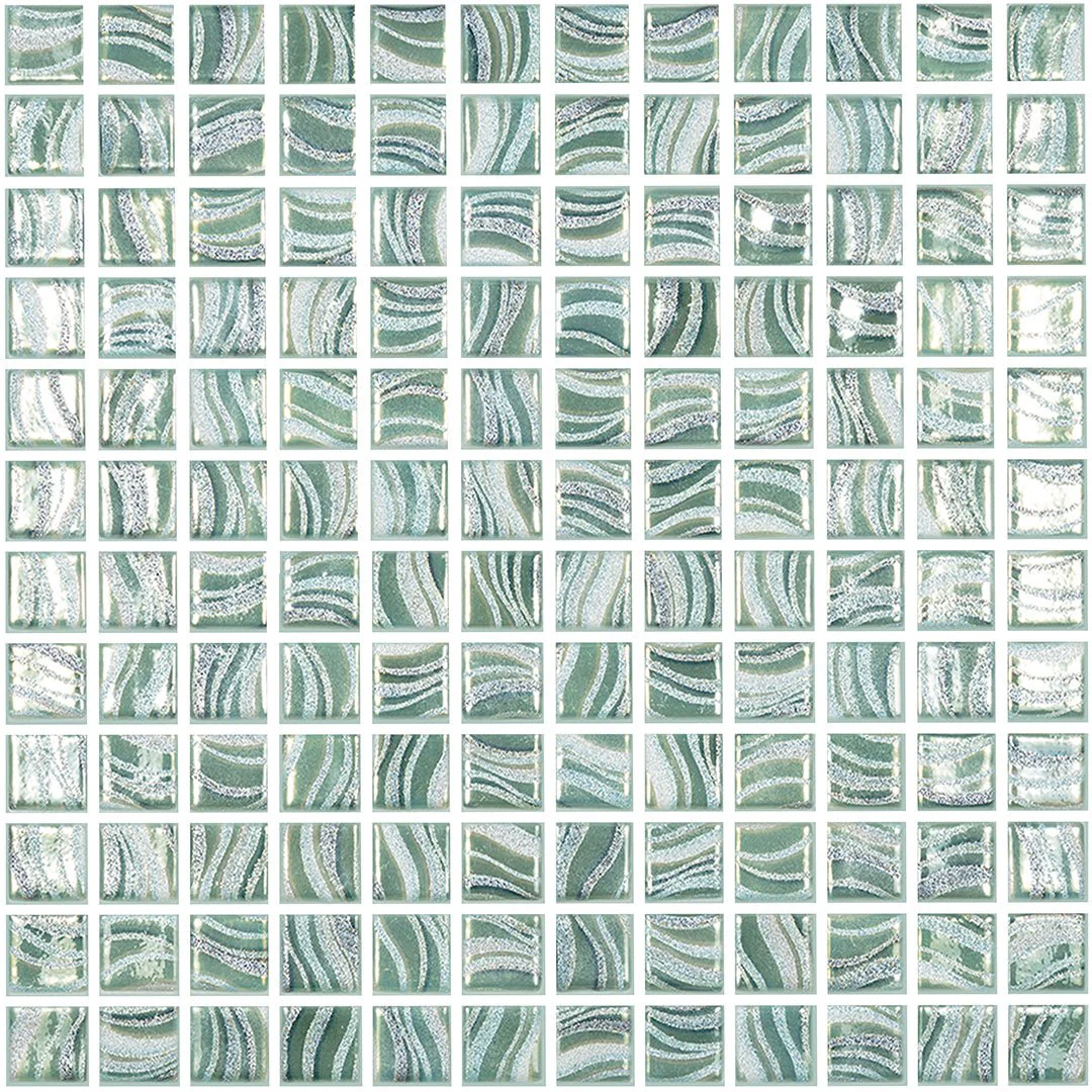 Glitter Jade, 1" x 1" - Glass Tile