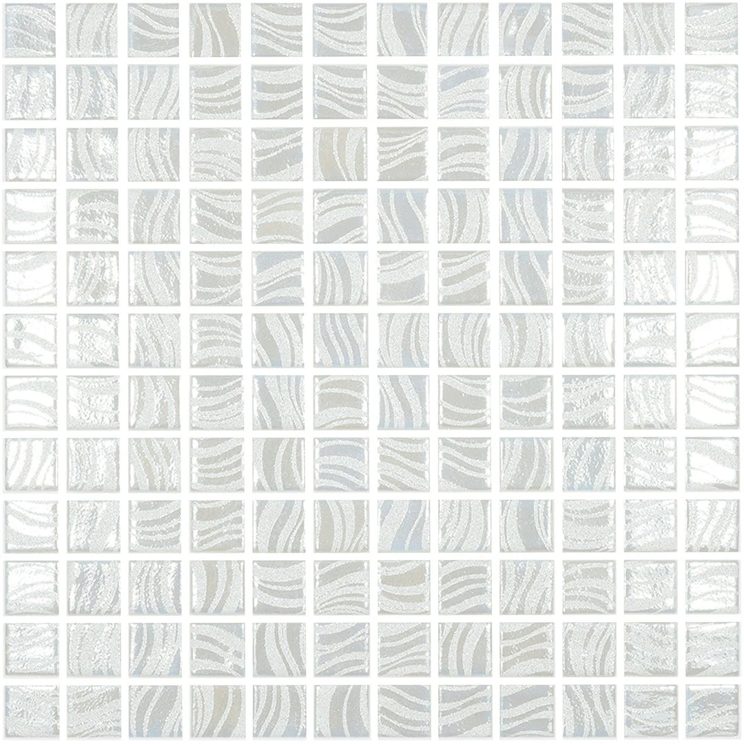 Glitter White, 1" x 1" - Glass Tile
