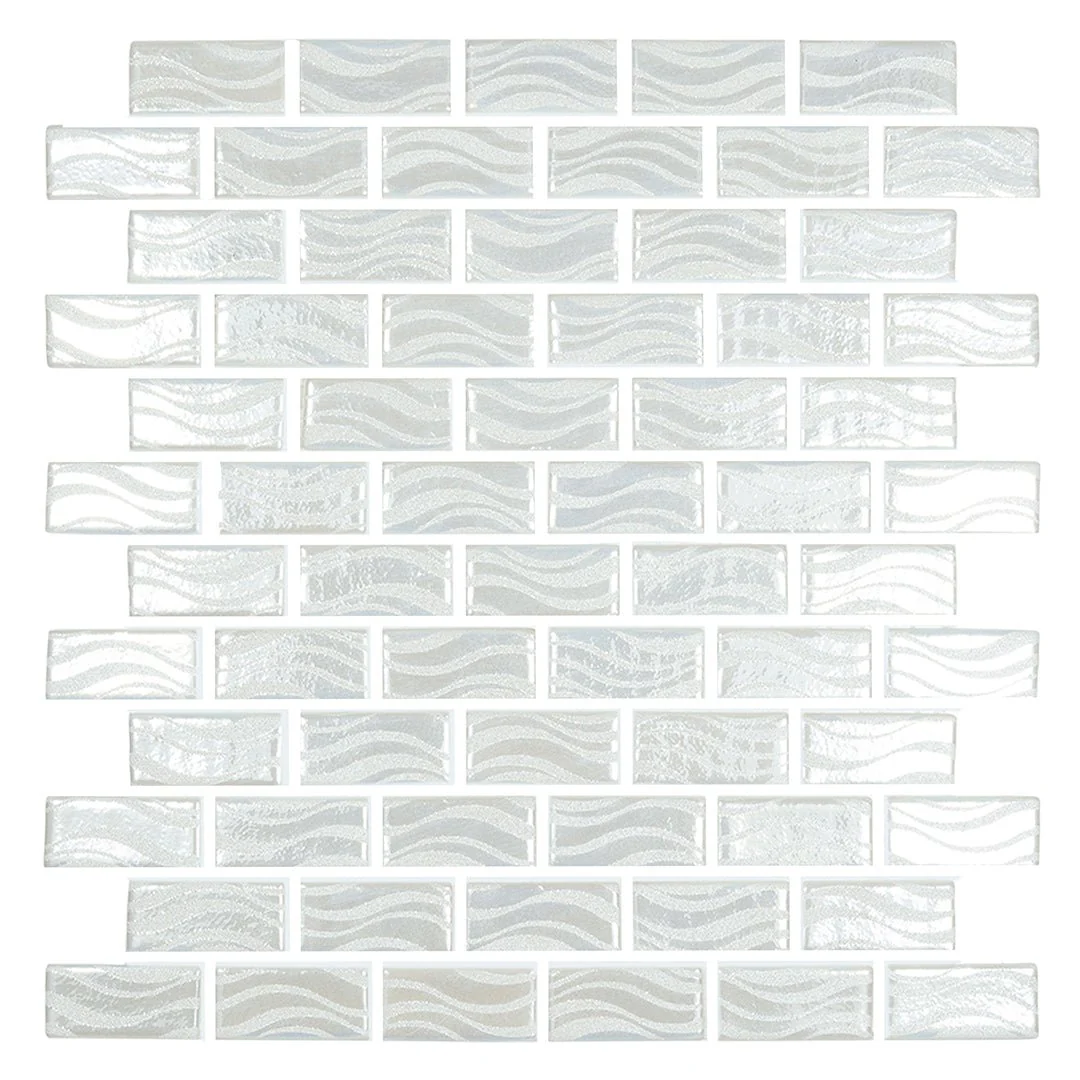 Glitter White, 1" x 2" - Glass Tile