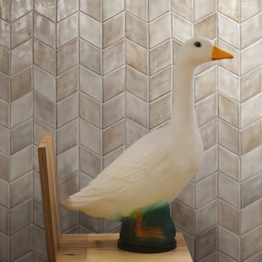 Glossy Beige, Rhomboid - Porcelain Tile - Image 2