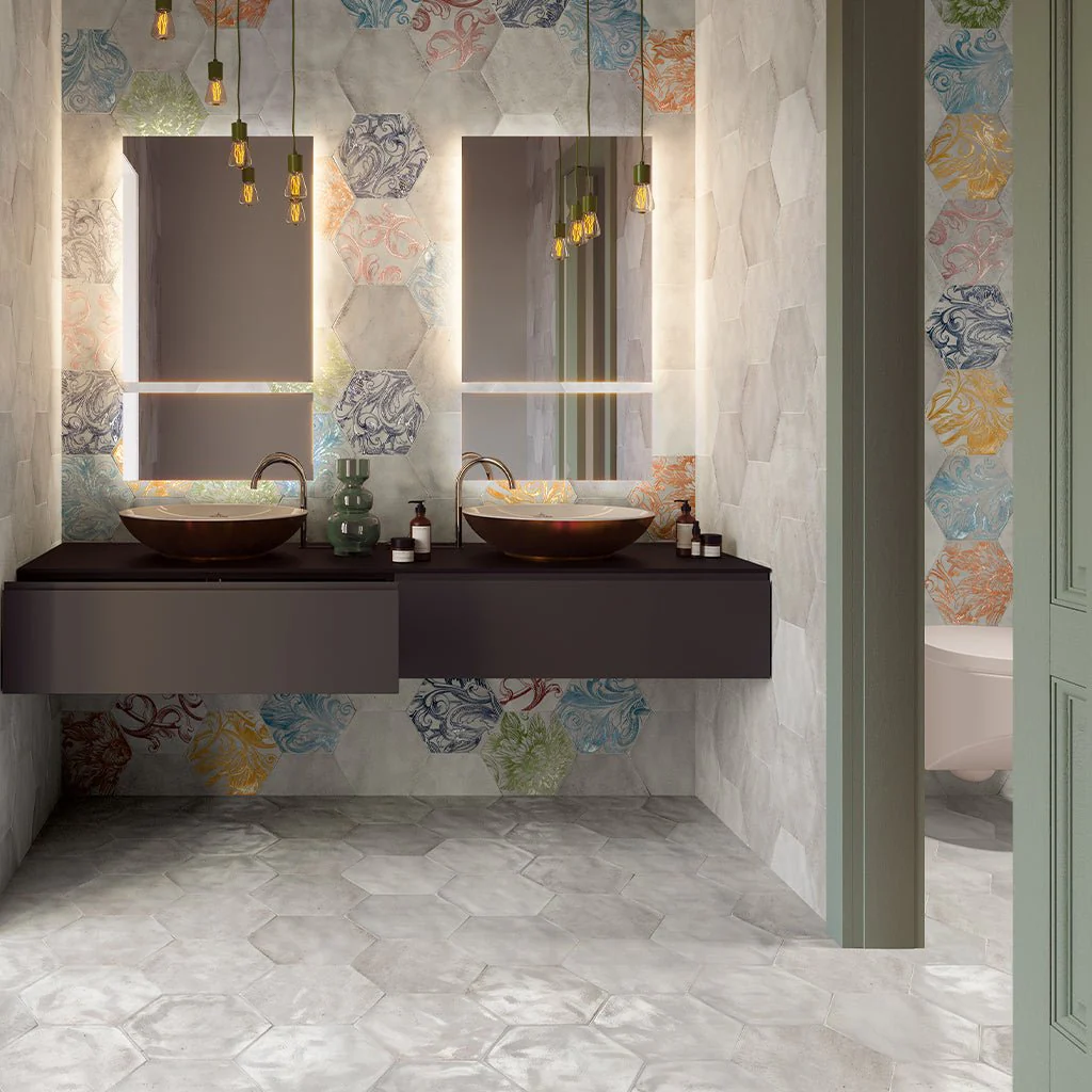 Glossy Bianco, Hexagon - Porcelain Tile - Image 2