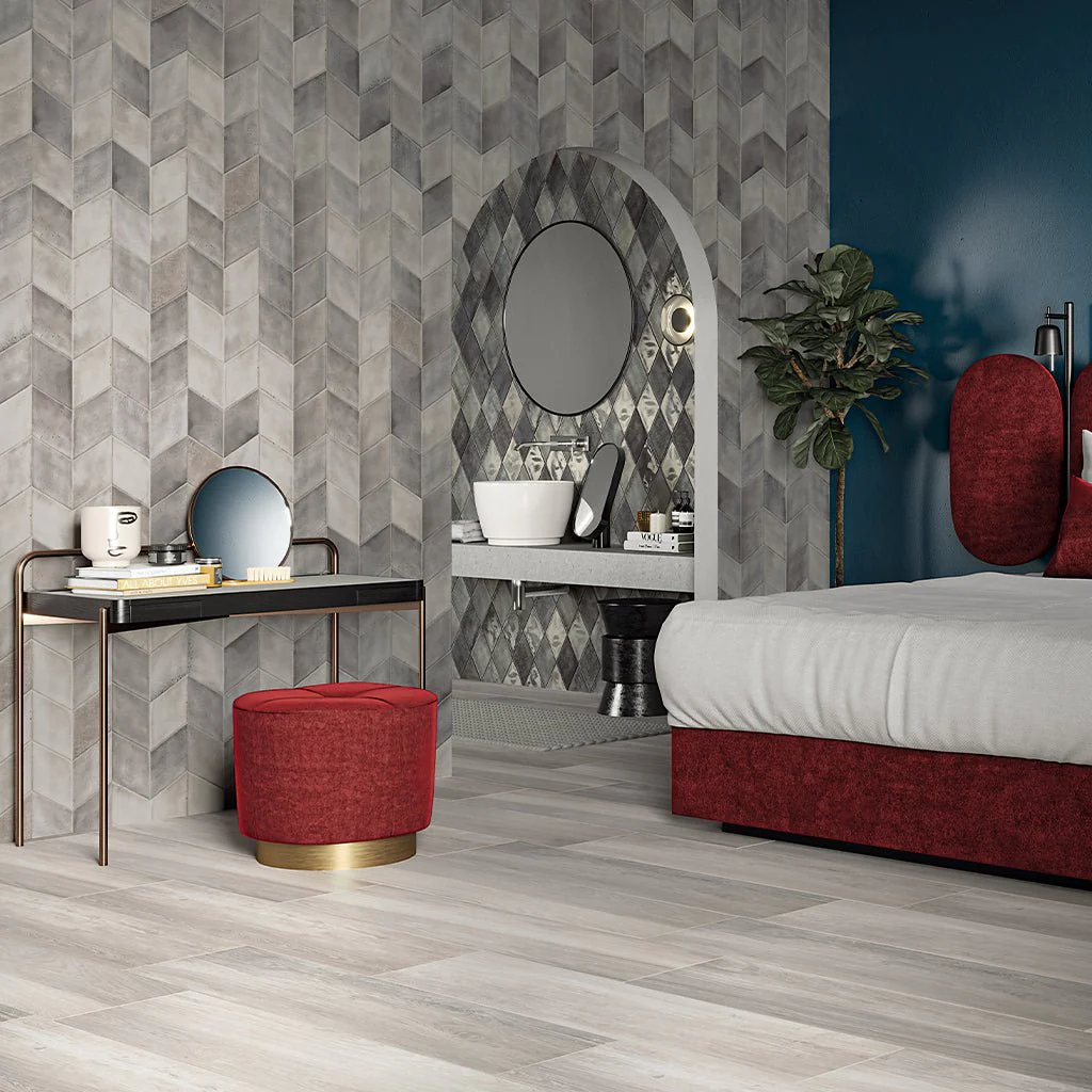 Glossy Bianco, Rhomboid - Porcelain Tile - Image 3