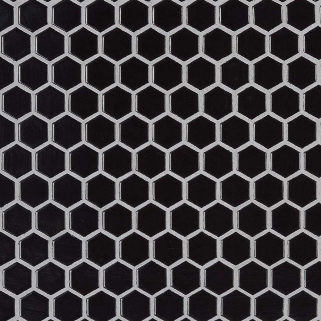 Glossy Black, Hexagon Mosaic - Porcelain Tile